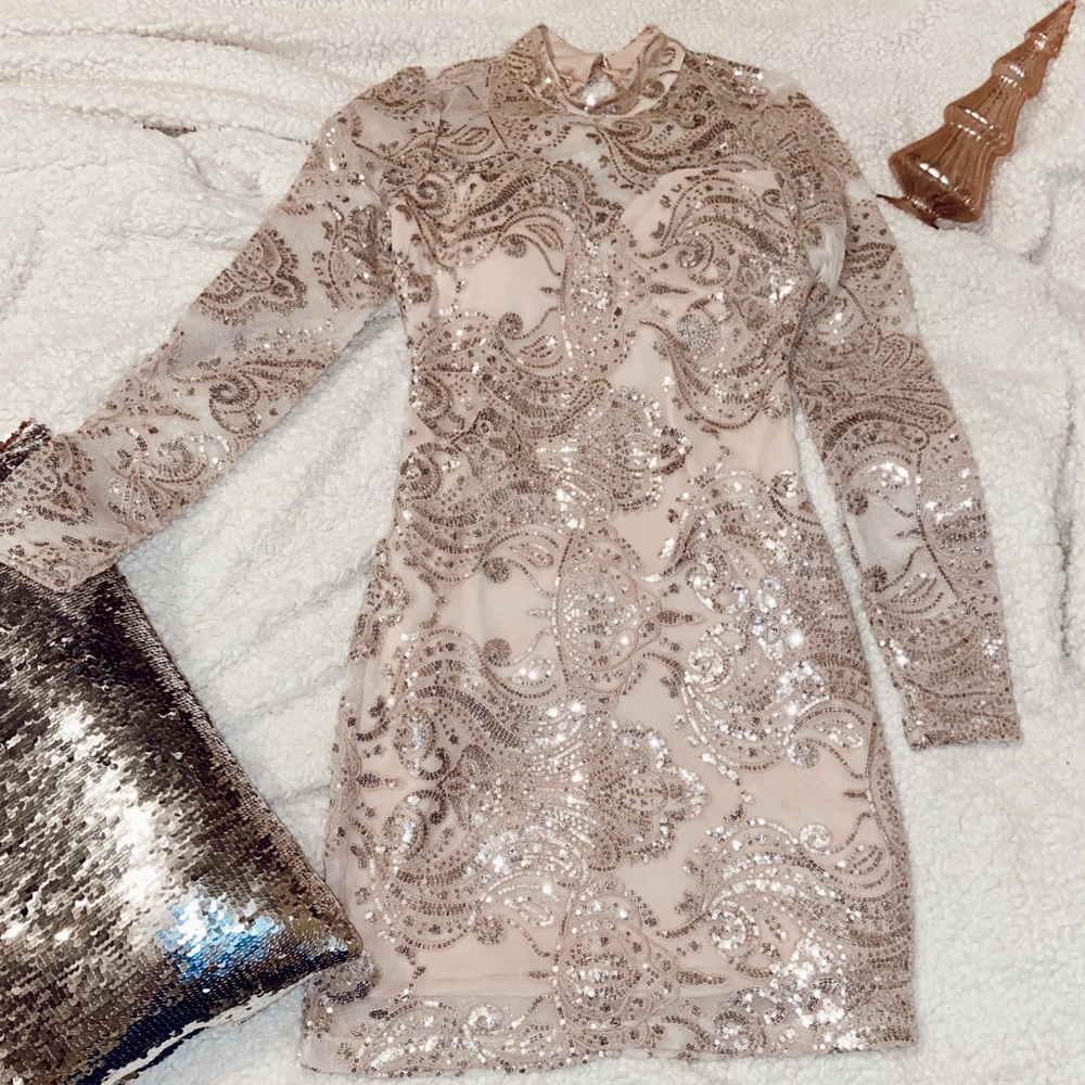 Sequin Backless Dress